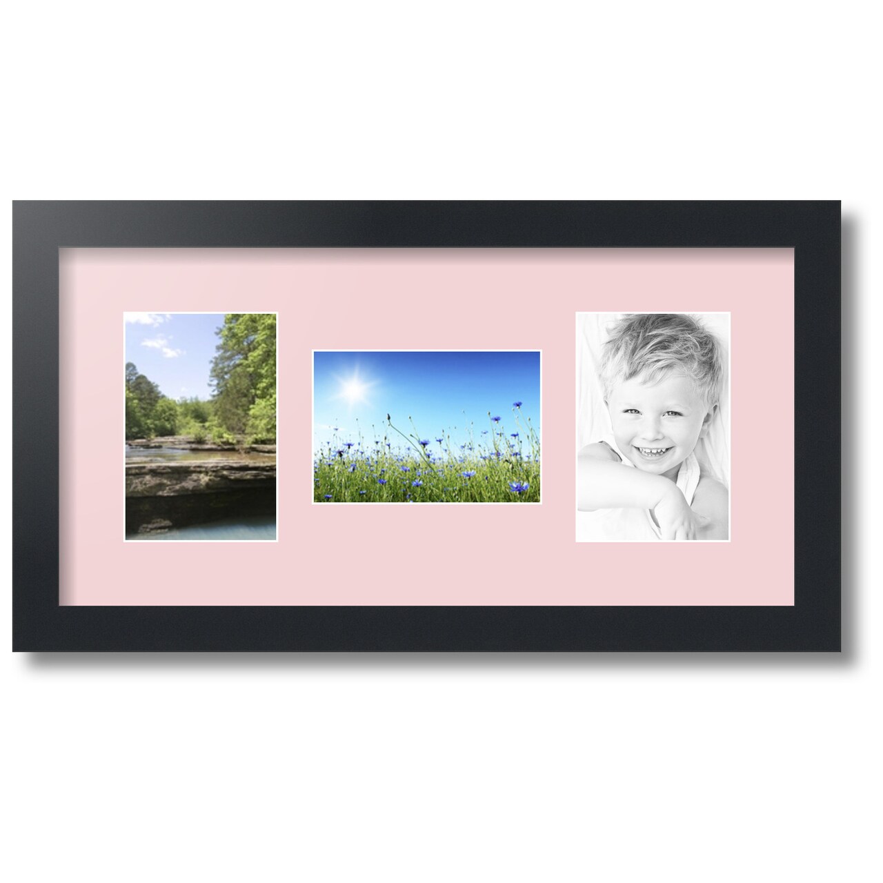 ArtToFrames Collage Photo Picture Frame with 3 - 4x6 inch Openings, Framed in Black with Over 62 Mat Color Options and Regular Glass (CSM-3926-113)